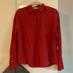Rebecca Taylor red silk blouse Sz small.